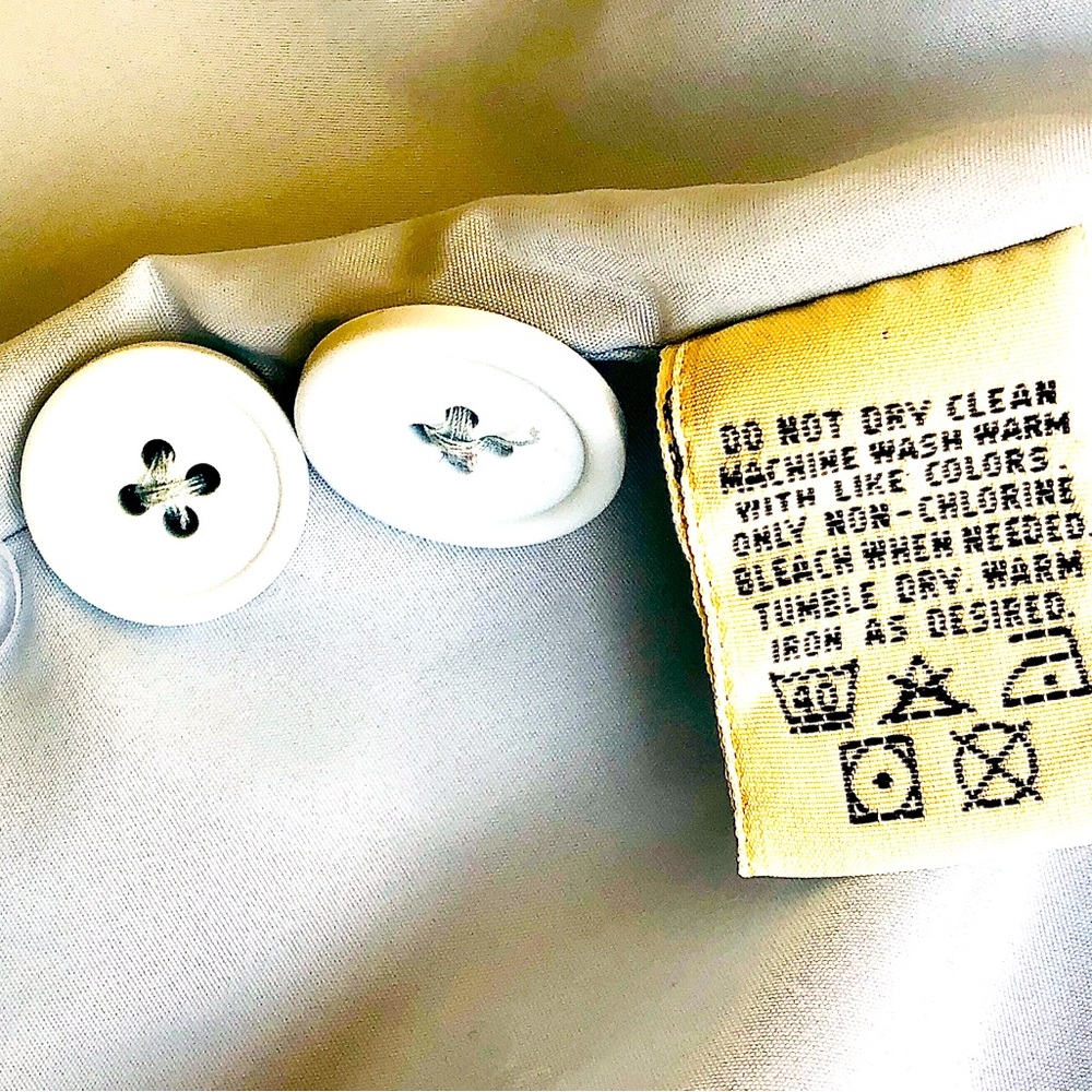 Eddie Bauer Vintage Trench Coat Light Blue Belted Lightweight Water-Resistant - Picture 11 of 16